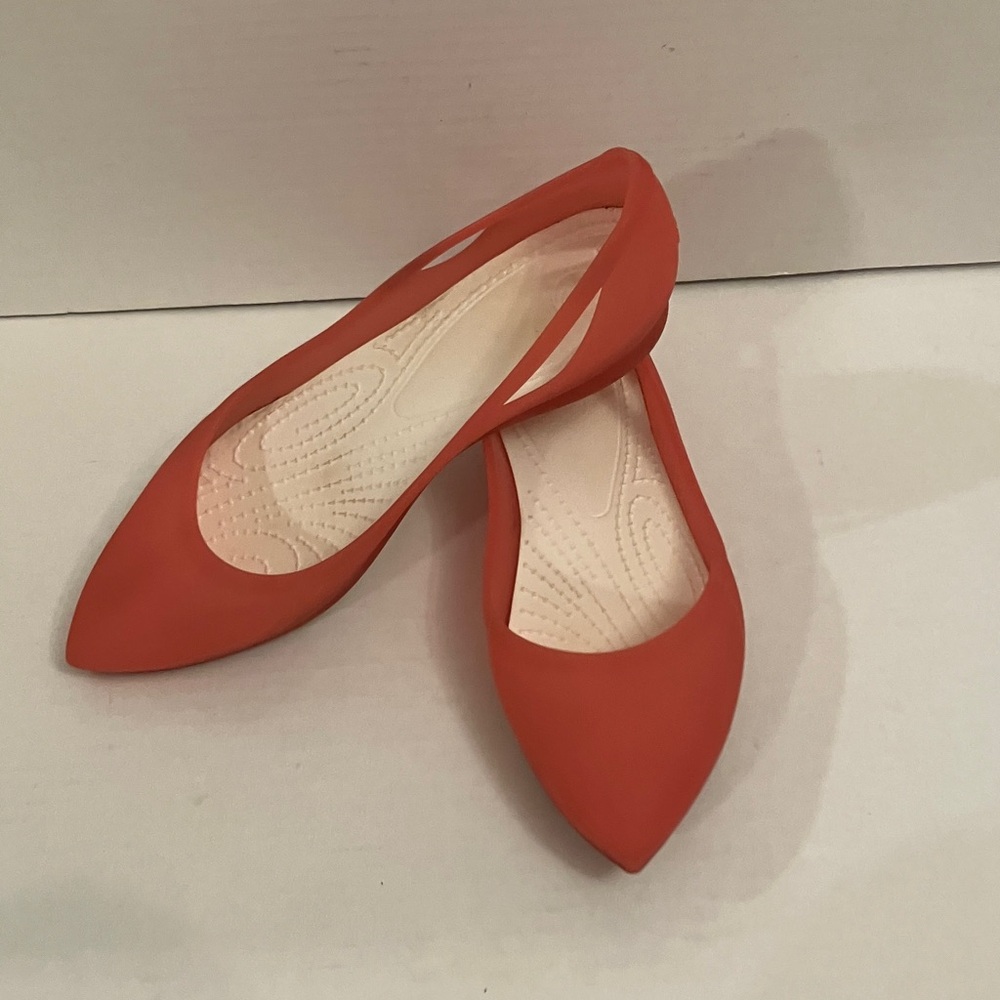 CROCS Vibrant Pink/Red Jelly Flats